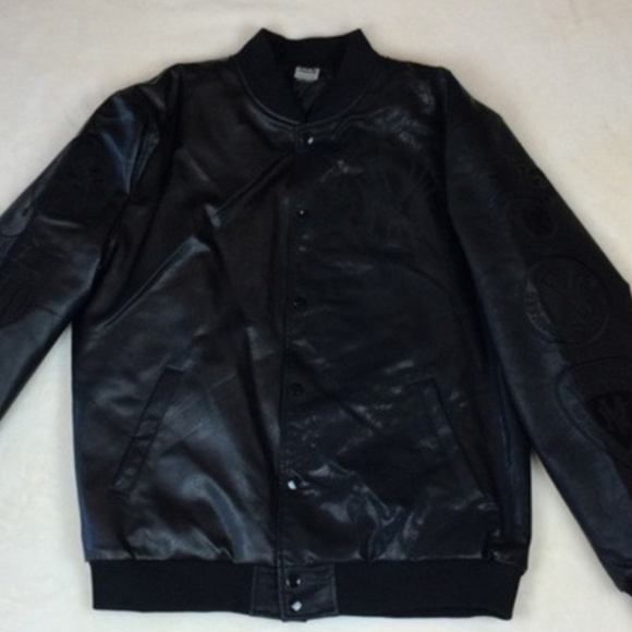 Majestic Other - NEWYankees Black Faux Leather Quilt Bomber Jacket